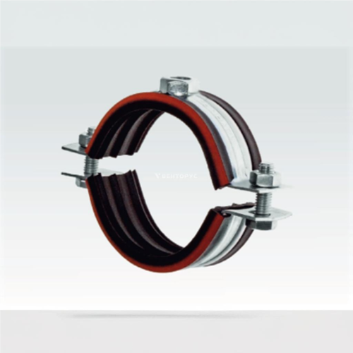 Хомут сантехнический крепежный трубный стальной оцинкованный с резиновой прокладкой 42х32 мм