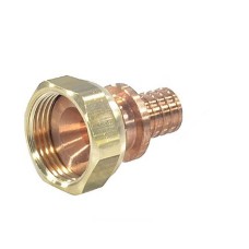 Соединитель бронзовый Дн 16-1/2" для PE-X труб под плоское уплотнение с накидной гайкой RAUTITAN RX+ Rehau