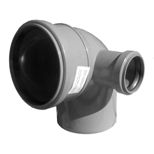 Отвод канализационный PP-H Дн 110-50 45гр с выходом правый серый б/нап в/к RTP (РосТурПласт) в Хабаровске