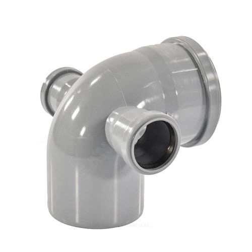 Отвод канализационный PP-H Дн 110-50-50 45гр с выходом левый и правый серый б/нап в/к RTP (РосТурПласт) в Хабаровске