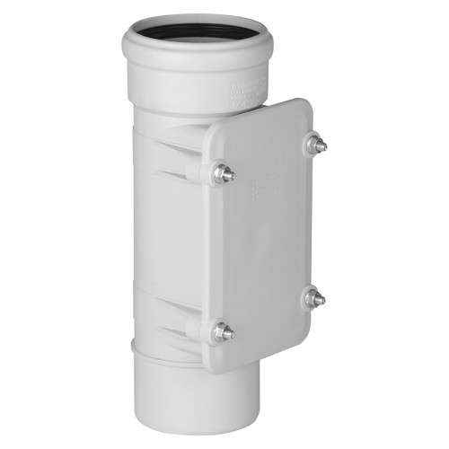 Ревизия канализационная PP-MD с крышкой Дн 90 (DN80) светло-серая бесшумный б/нап в/к Ostendorf Skolan dB SKRE в Хабаровске