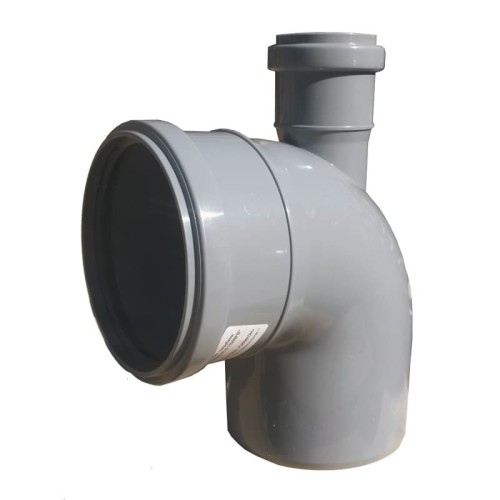 Отвод канализационный PP-H Дн 110-50 87гр с выходом фронтально-вверх серый б/нап в/к RTP (РосТурПласт) в Хабаровске