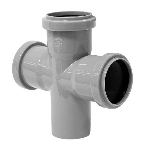 Крестовина PP-M одноплоскостная бесшумная белая Дн 110-110-110 87гр б/нап в/к RTP (РосТурПласт) в Хабаровске