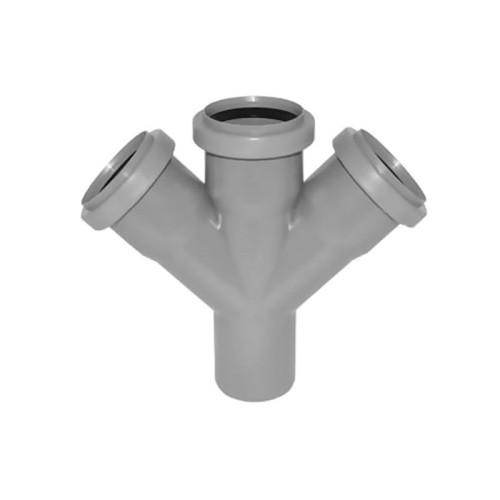 Крестовина PP-H одноплоскостная серый Дн 110-50-50 45гр б/нап в/к VALFEX в Хабаровске