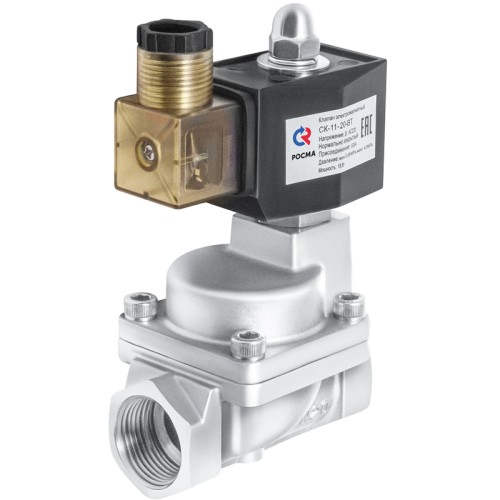 Клапан электромагнитный нержавеющий открытый прямого действия с внутренней резьбой 1,0 МПа 10х68 мм 3/8" в Хабаровске
