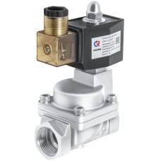 Клапан электромагнитный нержавеющий открытый обратного действия с внутренней резьбой 1,6 МПа 15х70,6 мм 1/2"