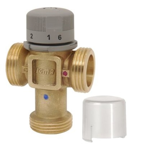 Клапан смесительный латунный термостатический седельный с внутренней резьбой 1,0 МПа Icma 20х68 мм в Хабаровске