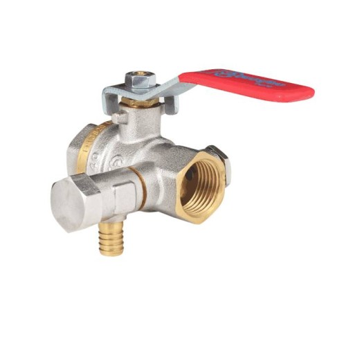 Кран запорный латунный с дренажем и воздухоотводчиком полнопроходной с ручкой-рычагом ВР (ВН) Ру 25 BV.630 MVI 20 мм 3/4" в Хабаровске