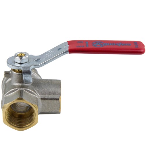 Кран запорный латунный трехходовой стандартнопроходной с ручкой-рычагом ВР (ВН) Ру 25 Ideal 128 Itap 15 мм 1/2" в Хабаровске