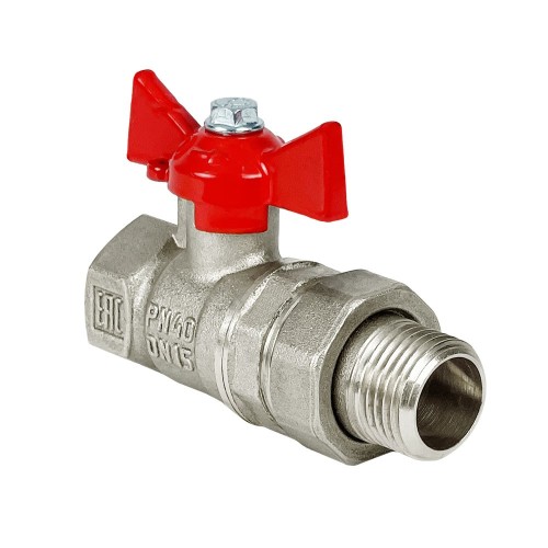 Кран запорный латунный полнопроходной с ручкой-бабочкой ВР-американка Ру 50 Ideal 098 Itap 15 мм 1/2" в Хабаровске