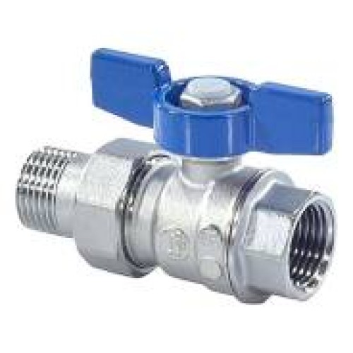 Кран запорный латунный полнопроходной с ручкой-бабочкой ВР-американка Ру 35 R859 Giacomini 15х74 мм 1/2" в Хабаровске