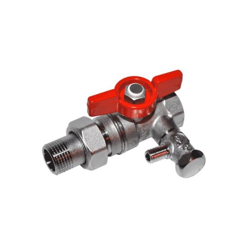 Кран шаровый латунный со спускником стандартнопроходной с ручкой-бабочкой ВР-американка Ру 42 R919S Giacomini 15х87 мм 1/2" в Хабаровске