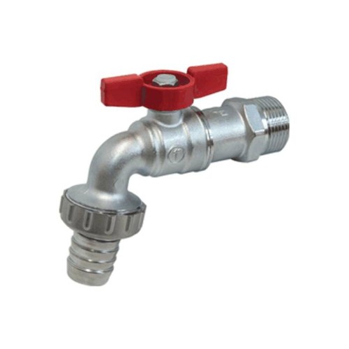 Кран водоразборный латунный стандартнопроходной с ручкой-бабочкой НР-штуцер Ру 10,5 R620 Giacomini 15х82 мм 1/2" в Хабаровске