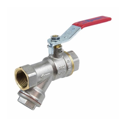 Кран запорный латунный с фильтром полнопроходной с ручкой-рычагом ВР (ВН) Ру 25 BV.631 MVI 15 мм 1/2" в Хабаровске