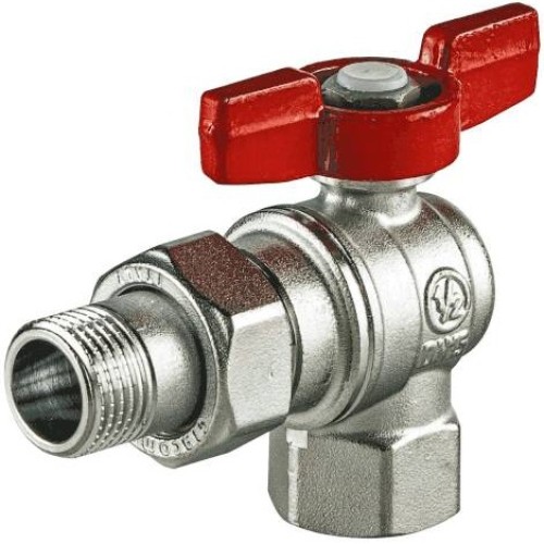 Кран шаровый латунный угловой полнопроходной с ручкой-бабочкой ВР-американка Ру 16 R789 Giacomini 15х79 мм 1/2" в Хабаровске