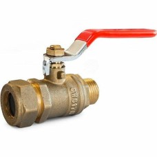 Кран запорный латунный стандартнопроходной с ручкой-рычагом ВР-НР Ру 16 ПРАКТИК 121 ГАЛЛОП 20 мм 3/4"