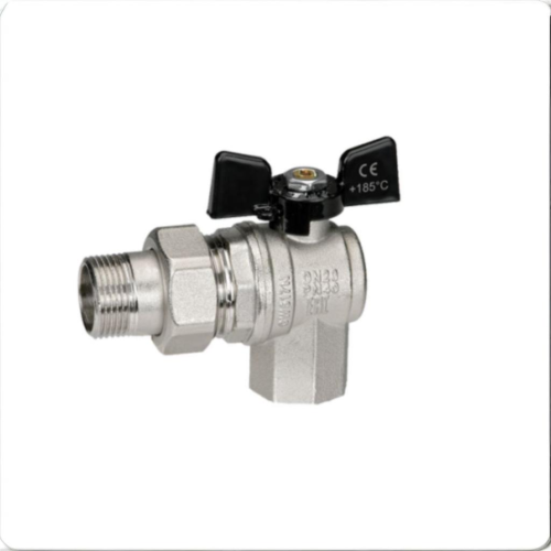 Кран шаровый латунный угловой полнопроходной с ручкой-бабочкой ВР-американка Ру 40 Bugatti 594 Bugatti 15 мм 1/2" в Хабаровске