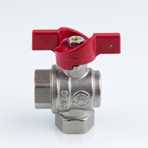 Кран запорный латунный угловой полнопроходной с ручкой-бабочкой ВР-накидная гайка Ру 25 BV.532 MVI 15 мм 1/2" в Хабаровске