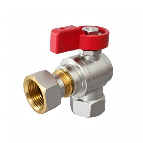 Кран шаровый латунный угловой полнопроходной с ручкой-флажком ВР-накидная гайка Ру 16 R781 Giacomini 15х65 мм 1/2" в Хабаровске