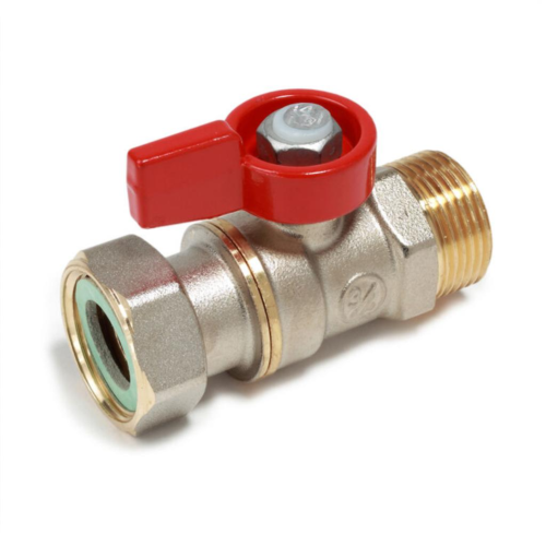 Кран запорный латунный стандартнопроходной с ручкой-флажком НР-накидная гайка Ру 16 R254 Giacomini 15х70 мм 1/2" в Хабаровске