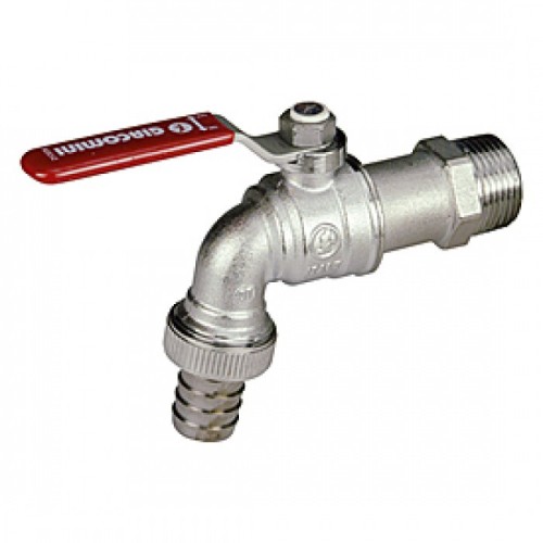 Кран водоразборный латунный стандартнопроходной с ручкой-рычагом НР-штуцер Ру 10,5 R621 Giacomini 15х82 мм 1/2" в Хабаровске