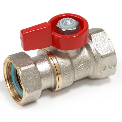 Кран запорный латунный стандартнопроходной с ручкой-флажком ВР-накидная гайка Ру 16 R251 Giacomini 15х68 мм 1/2" в Хабаровске