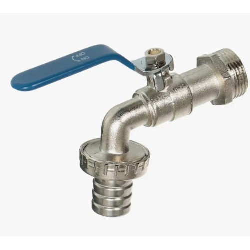 Кран водоразборный латунный стандартнопроходной с ручкой-рычагом НР-штуцер Ру 40 RTP (РосТурПласт) 16 мм 1/2" в Хабаровске