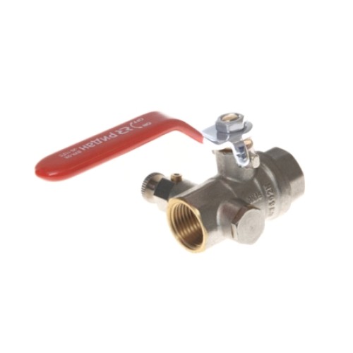 Кран латунный со спускником полнопроходной с ручкой-рычагом ВР (ВН) Ру 40 BVR-DR Ридан 15 мм 1/2" в Хабаровске