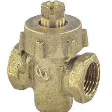 Кран латунный пробко-сальниковый стандартнопроходной ВР (ВН) Ру 10 11б6бк ККАЗ 15х55 мм 1/2"