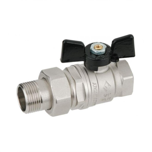 Кран запорный латунный полнопроходной с ручкой-бабочкой ВР-американка Ру 50 Bugatti 922 Bugatti 15 мм 1/2" в Хабаровске