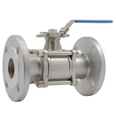 Кран запорный нержавеющий фланцевый полнопроходной ручка-рычаг Ру 16 AISI 316 Rushwork 7528 Rushwork 150х350 мм