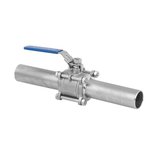 Кран запорный трехсоставной нержавеющий под приварку полнопроходной ручка-рычаг Ру 63 Benarmo 40 мм в Хабаровске