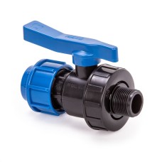 Компрессионный кран ПНД Дн 40-1 1/4" Ру-10 НР (НАР) RTP (РосТурПласт)