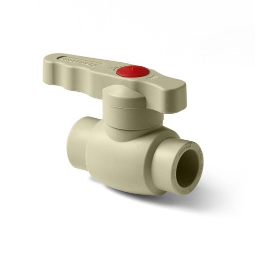 Кран полипропиленовый PP-R запорный прямой стандартнопроходной с внутренней пайкой серый ручка-рычаг Ру 10 Wavin Ekoplastik 25 мм ГОСТ 32415-2013 в Хабаровске