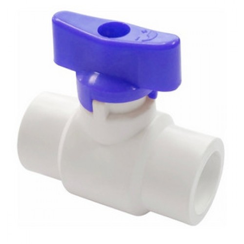 Кран полипропиленовый PP-R запорный прямой стандартнопроходной с внутренней пайкой синий ручка-бабочка Ру 25 RTP (РосТурПласт) 20 мм ГОСТ 32415-2013 в Хабаровске