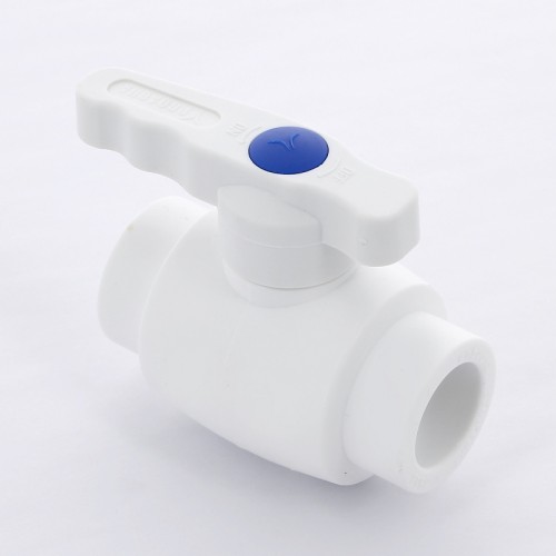 Кран полипропиленовый PP-R запорный прямой стандартнопроходной с внутренней пайкой белый ручка-рычаг Ру 25 VALFEX 32 мм ГОСТ 32415-2013 в Хабаровске