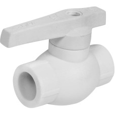 Кран полипропиленовый PP-R запорный прямой стандартнопроходной с внутренней пайкой серый ручка-рычаг Ру 25 Стандарт RTP (РосТурПласт) 20 мм ГОСТ 32415-2013