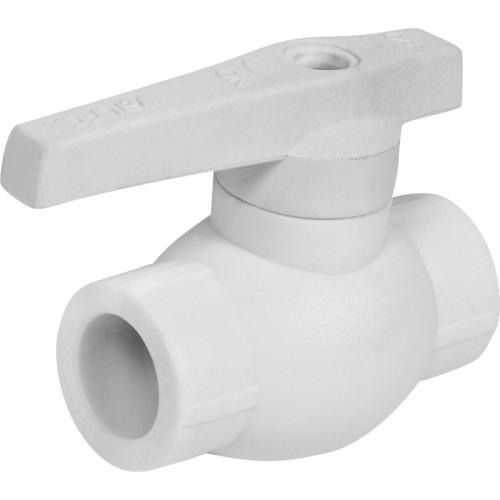 Кран полипропиленовый PP-R запорный прямой стандартнопроходной с внутренней пайкой серый ручка-рычаг Ру 25 Стандарт RTP (РосТурПласт) 20 мм ГОСТ 32415-2013 в Хабаровске