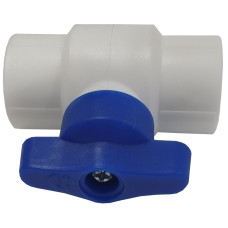 Кран полипропиленовый PP-R запорный прямой стандартнопроходной с внутренней пайкой серый ручка-бабочка Ру 25 VALFEX 20 мм ГОСТ 32415-2013