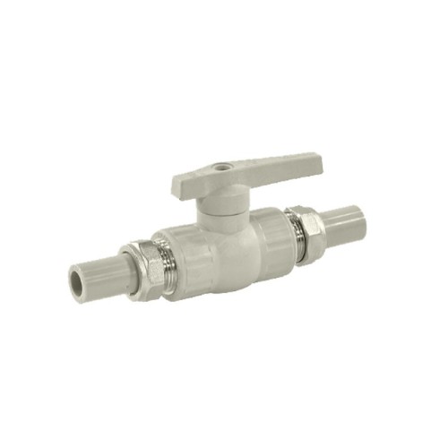 Кран полипропиленовый PP-R запорный прямой полнопроходной с внутренней пайкой серый ручка-рычаг Ру 25 VALFEX 20 мм 3/4" ГОСТ 32415-2013 в Хабаровске