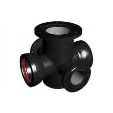 Крест с пожарной подставкой раструб-фланец ППКРФ ВЧШГ с ЦПП Ду 500-400