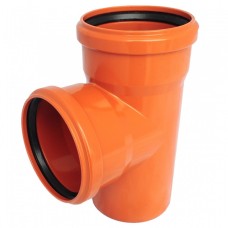 Тройник НПВХ (ПВХ) с раструбом Дн 160-110 87гр коричневый безнапорный в/к Aquaviva