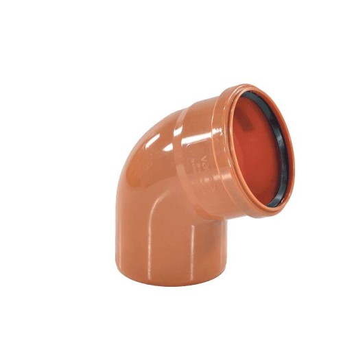 Отвод НПВХ (ПВХ) с раструбом Дн 125 67гр коричневый безнапорный в/к Ostendorf KGB в Хабаровске