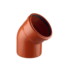Отвод НПВХ (ПВХ) с раструбом Дн 200 45гр коричневый безнапорный в/к Ostendorf KGB