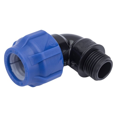 Отвод ПЭ компрессионный Дн 40-1 1/4" 90гр Ру-16 НР (НАР) RTP (РосТурПласт) в Хабаровске