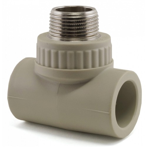 Тройник PP-R комбинированный серый НР (НАР) Дн 20-1/2" Wavin Ekoplastik в Хабаровске