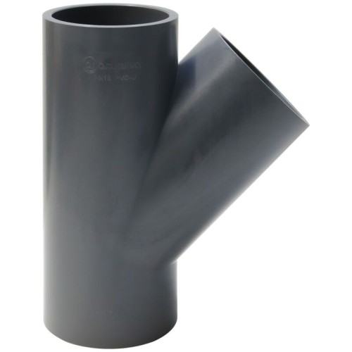 Тройник ПВХ клеевой Дн 110 45гр Ру-16 серый напорный Aquaviva в Хабаровске