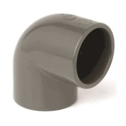 Отвод ПВХ клеевой Дн 50 90гр Ру-16 серый напорный Aquaviva в Хабаровске