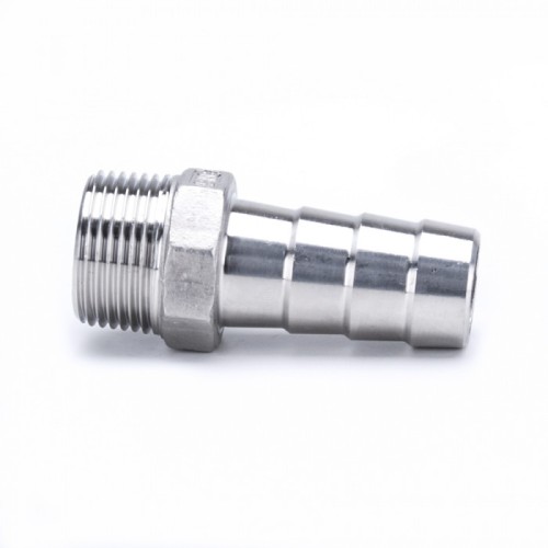 Штуцер нержавеющий под шланг елочка НР Ру 16 AISI 304 32 мм 1/4"
