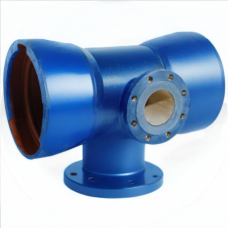 Тройник с пожарной подставкой раструб-фланец ППТРФ ВЧШГ с ЦПП Ду 600-100